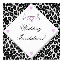 Invitación blanca del boda del leopardo
