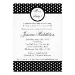 invitación blanca negra de la fiesta de bienvenida