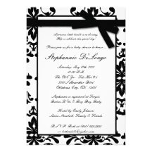 invitación blanca negra de la fiesta de bienvenida