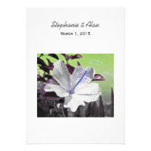 Invitación blanca y azul del boda del hibisco