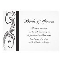Invitación blanco y negro de la boda