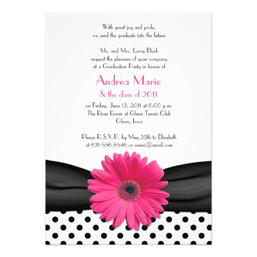 Black and White Polka Dot Invitation Black and White Polka Dot Invitation