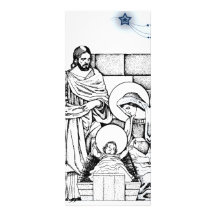 Invitación blanco y negro de la natividad