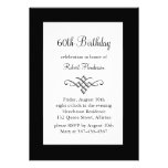 Invitación blanco y negro del cumpleaños