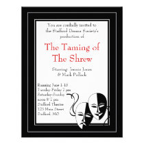 Invitación blanco y negro del drama y del teatro invitaciones