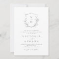 Invitaci N Boda De Monograma Escudo Nico De Elegancia Sim Zazzle Es