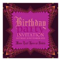 Invitación bohemia medieval del fiesta del rosa de