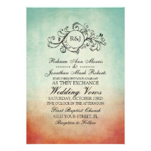 Invitación bohemia roja y azul rústica del boda