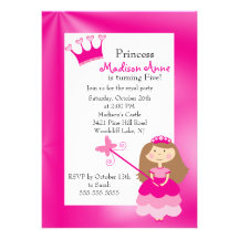 Invitación bonita de la fiesta de la princesa cump
