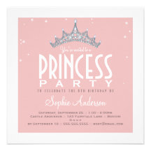Invitación bonita de la fiesta de la princesa cump