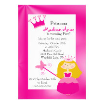 Invitación bonita de la fiesta de la princesa cump