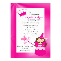 Invitación bonita de la fiesta de la princesa cump