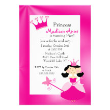Invitación bonita de la fiesta de la princesa cump