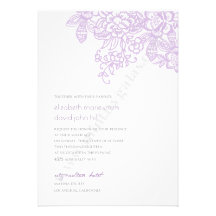 Invitación bordada simple de las flores