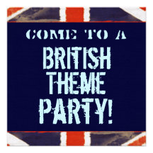 Invitación británica del fiesta del tema (cuadrado