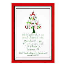 Invitación caprichosa de la fiesta de Navidad del 