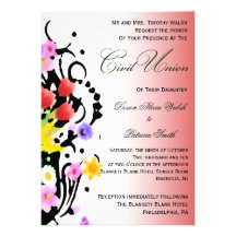 Invitación civil de la unión del ramo floral