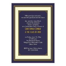 Invitación clásica de la graduación de la marina d