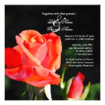 Invitación clásica del boda del rosa rojo
