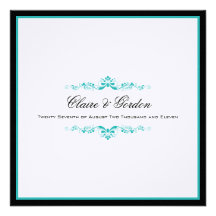 Invitación clásica simple del boda del negro y del