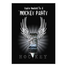 Invitación coa alas del fiesta del hockey