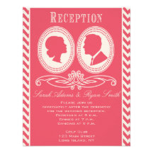 Invitación color de rosa de moda de la recepción d