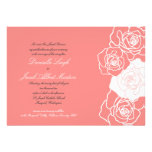 Invitación color de rosa del boda del flor