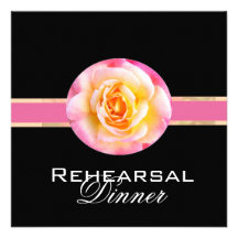 Invitación color de rosa romántica de la cena de R