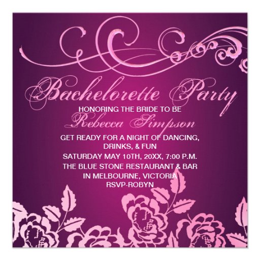 Invitación color de rosa rosada del fiesta de Bach