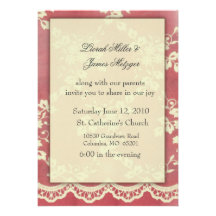 Invitación color de rosa suave del boda del cordón