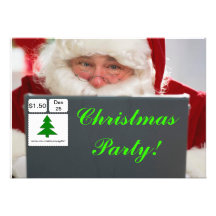 Invitación cómica de la fiesta de Navidad de Santa