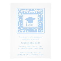 Invitación con clase de la graduación del gorra az