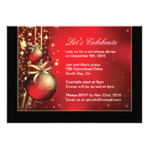 Invitación con clase del fiesta de cena de navidad