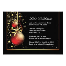 Invitación con clase del fiesta de cena de navidad