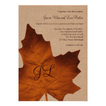 Invitación con monograma del boda de la arpillera 