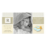 invitación con monograma del nacimiento de la guin tarjetas fotográficas personalizadas