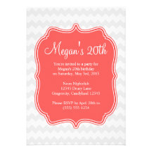 Invitación coralina del cumpleaños de Quatrefoil C