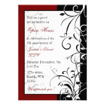 Invitación corporativa roja elegante del fiesta invitaciones