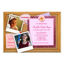 Invitación creativa del cumpleaños de Corkboard de