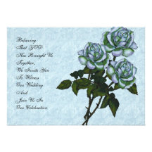 Invitación cristiana del boda: Tres rosas blancos