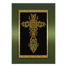 Invitación cruzada cristiana de la fiesta de anive