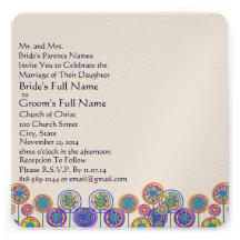 Invitación cuadrada del boda de la flor de la dive