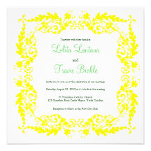Invitación cuadrada floral amarilla del boda del m