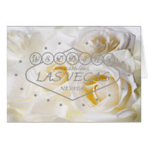 Invitación de boda de Las Vegas de los rosas blanc Felicitacion