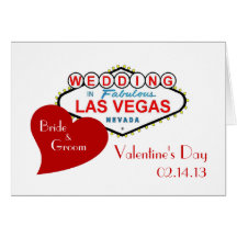Invitación de boda de Las Vegas del el día de San  Felicitaciones