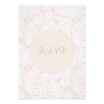 Invitación de boda de marfil del cordón de RSVP Ch