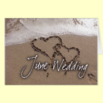 Invitación de boda de playa del destino de junio - tarjetas