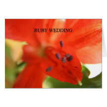 Invitación de BODA DE RUBÍES de la flor roja del A Tarjetón
