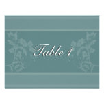 Invitación de boda del número de la tabla - azul t