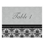 Invitación de boda del número de la tabla - damasc